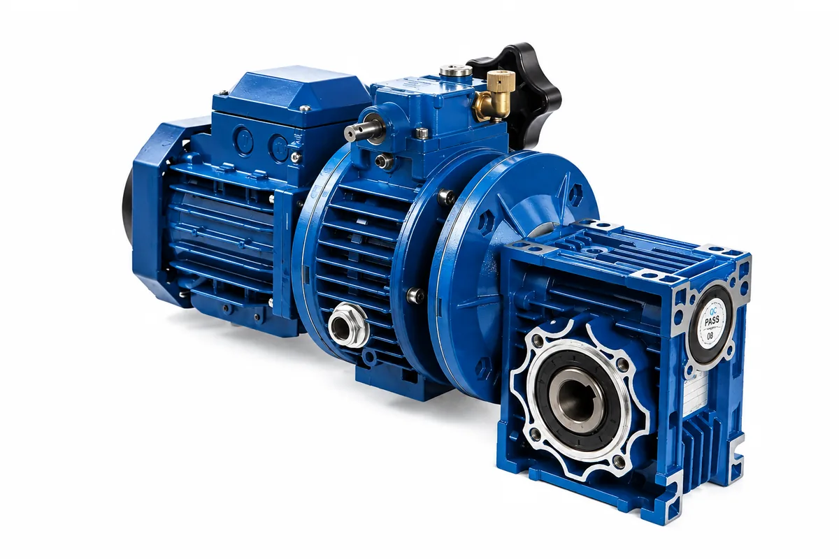 SMK NMRV worm gearbox with UDL mechanical speed variator and three-phase motor