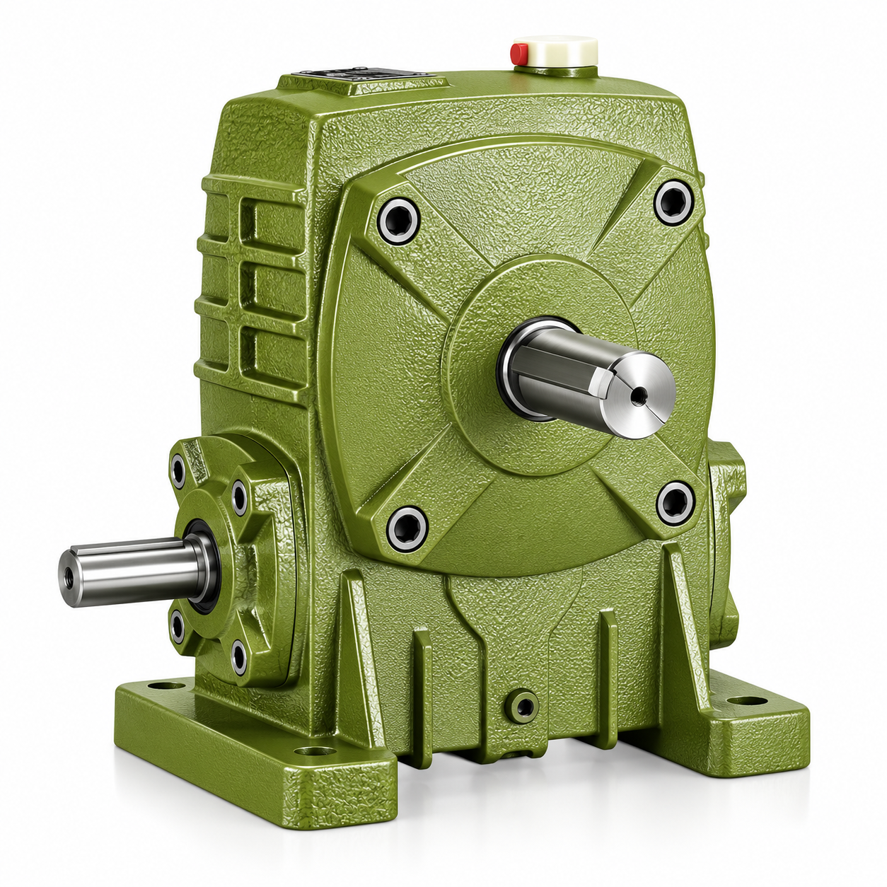WP Series cast iron worm gearbox with right-angle shaft arrangement